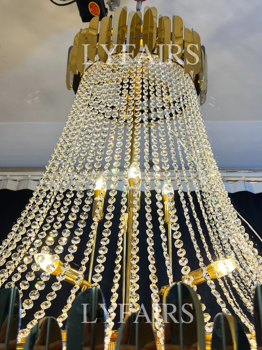 Extra Large Gold Luxury Crystal Chandelier Modern Art Designer Crystal Light For Living Room/Foyer