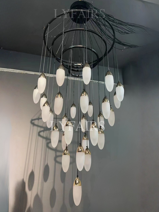 Lampadario multilivello postmoderno extra large per stanze/scale dal soffitto alto