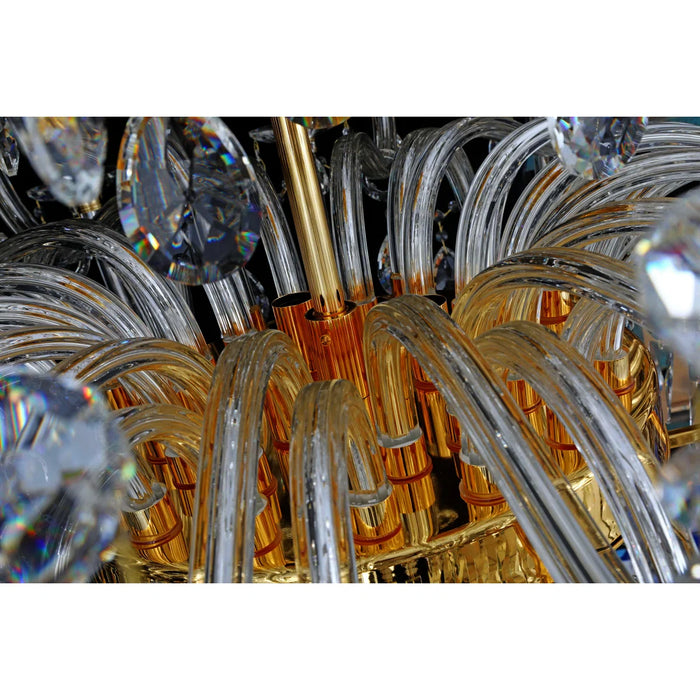 Lampadario di cristallo di lusso a candela multistrato extra large in stile europeo, lampada decorativa per foyer/scala in oro