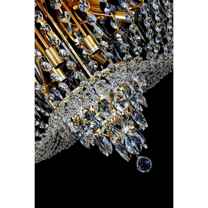 Lampadario di cristallo di lusso a candela multistrato extra large in stile europeo, lampada decorativa per foyer/scala in oro