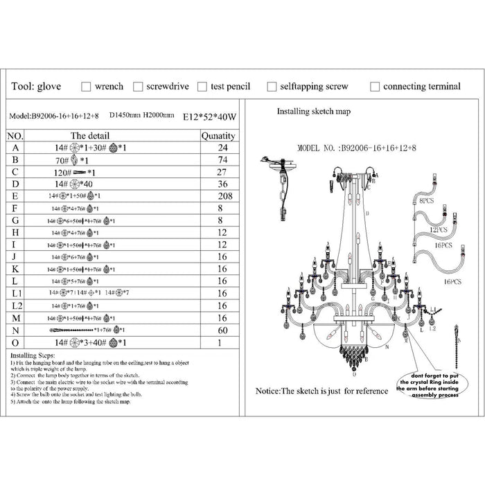 Lampadario di cristallo di lusso a candela multistrato extra large in stile europeo, lampada decorativa per foyer/scala in oro