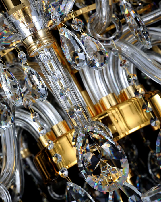 Lampadario di cristallo di lusso a candela multistrato extra large in stile europeo, lampada decorativa per foyer/scala in oro