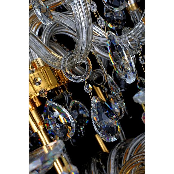 Lampadario di cristallo di lusso a candela multistrato extra large in stile europeo, lampada decorativa per foyer/scala in oro