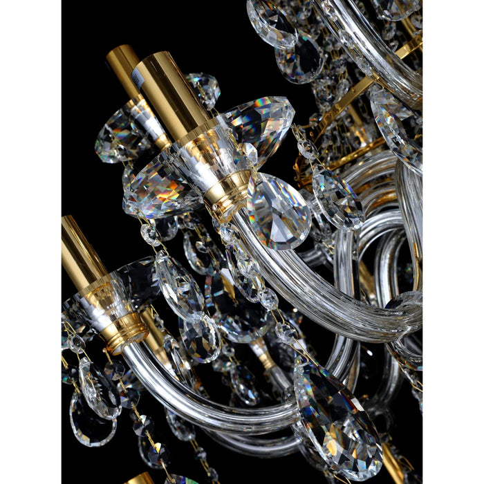 Lampadario di cristallo di lusso a candela multistrato extra large in stile europeo, lampada decorativa per foyer/scala in oro