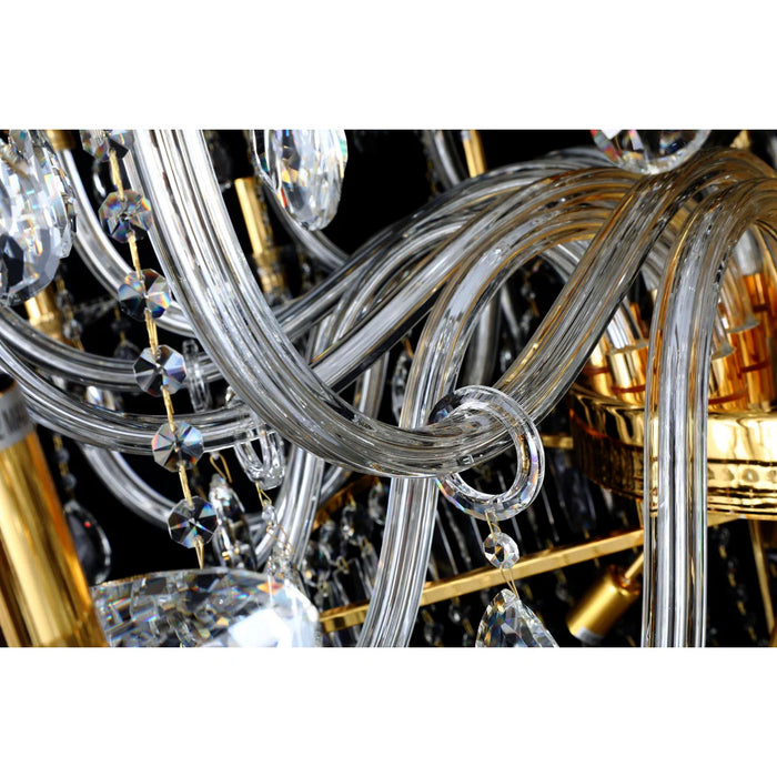 Lampadario di cristallo di lusso a candela multistrato extra large in stile europeo, lampada decorativa per foyer/scala in oro