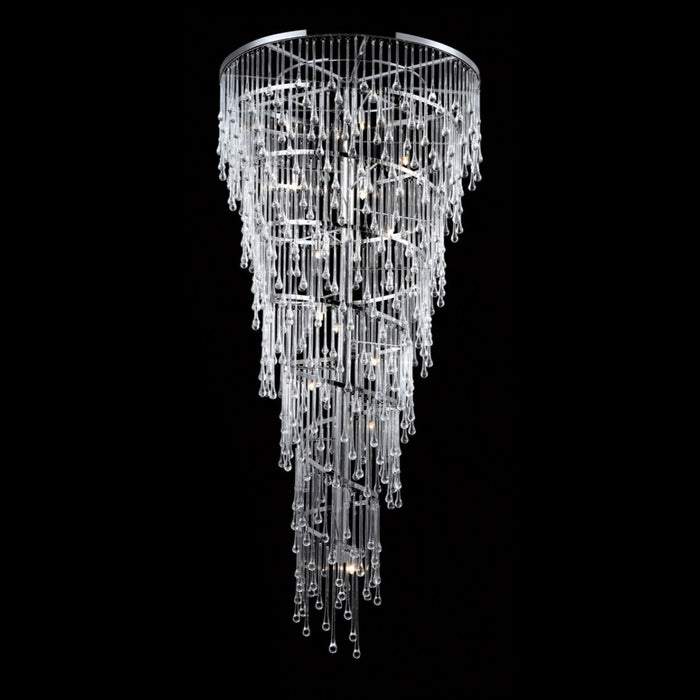 Extra Large Spiral Raindrop Chandelier for High Ceiling