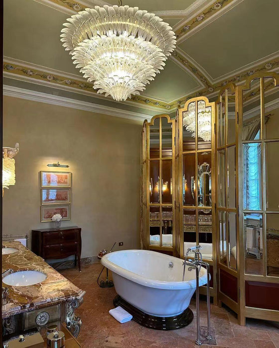 Flower Blossom Art Glass Chandelier for Living Room/Bedroom