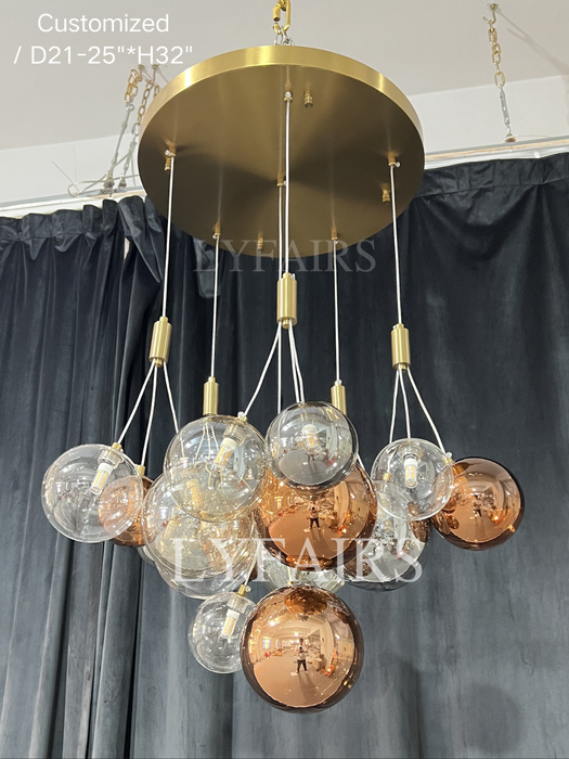 Italian Creative Glass Bubble Ball Chandelier for Living/Dining Room/Kitchen Island