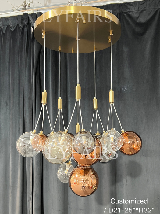 Italian Creative Glass Bubble Ball Chandelier for Living/Dining Room/Kitchen Island