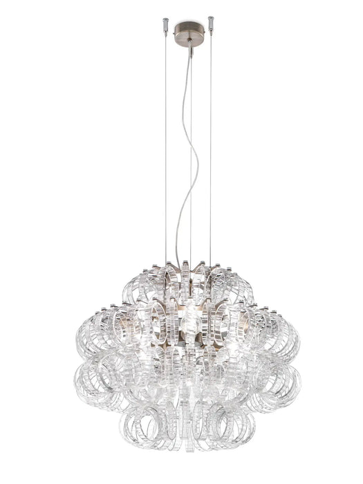 Italian Light Luxury Round Glass Chandelier for Low Ceiling