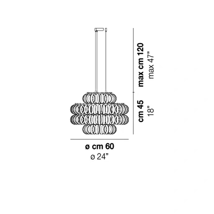 Italian Light Luxury Round Glass Chandelier for Low Ceiling