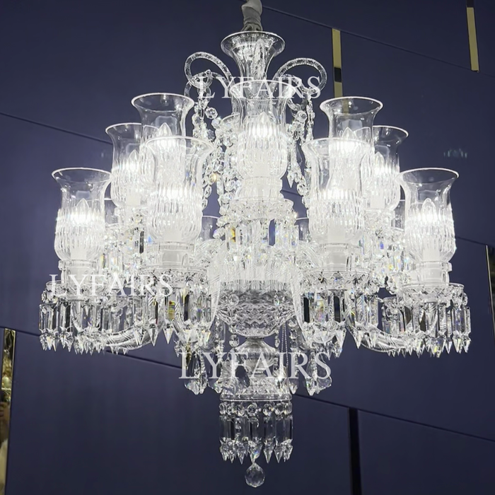 Luxury Elegant Floral Lampshade Crystal Chandelier for Low-ceiling/Apartment