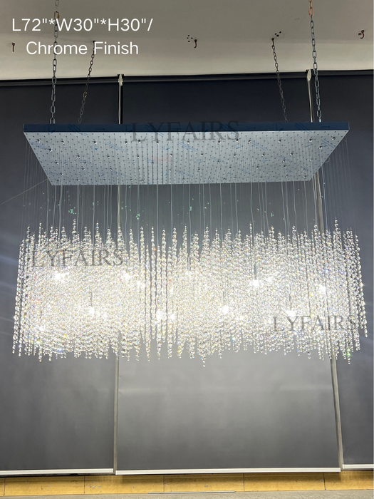 Luxury Floating Crystal Cluster Chandelier for Dining Room/Bar/Kitchen Island