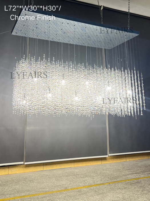 Luxury Floating Crystal Cluster Chandelier for Dining Room/Bar/Kitchen Island