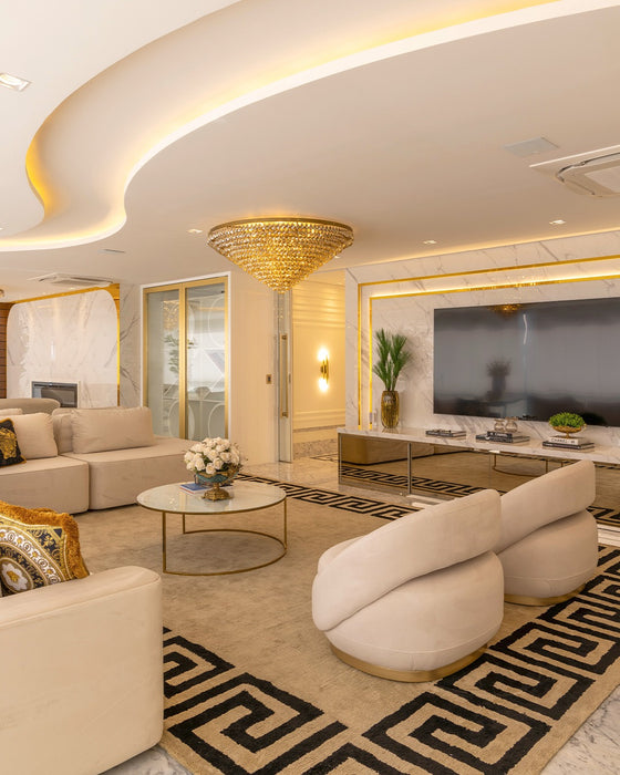 Luxury Flush Mounted Funnel Crystal Chandelier for Low Ceiling