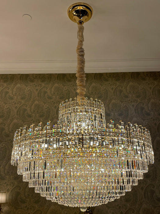 Luxury Hotel Hallway Ceiling Lighting Fixture Large Round Crystal Chandelier For Foyer Living Room Staircase