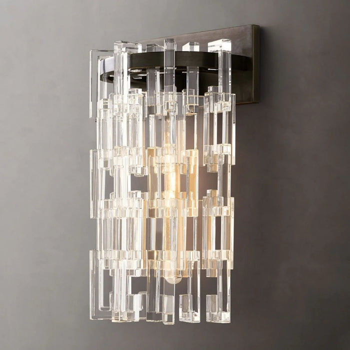 Luxury Rectangular Crystal Wall Lamp