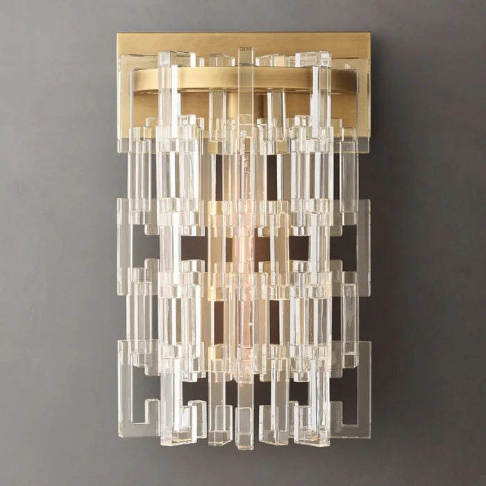 Luxury Rectangular Crystal Wall Lamp