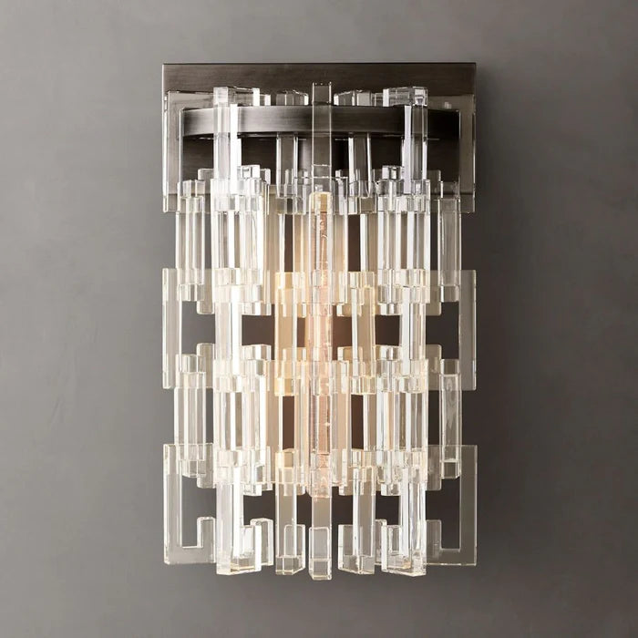Luxury Rectangular Crystal Wall Lamp