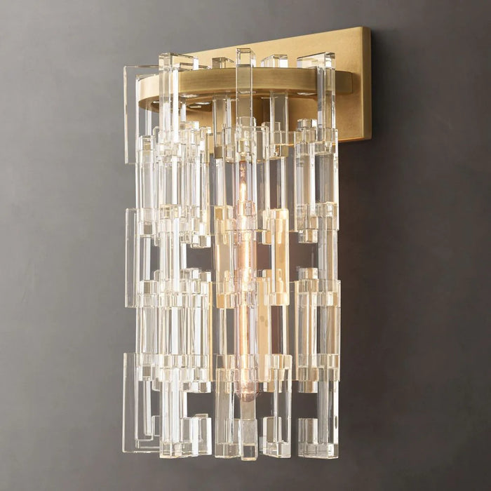 Luxury Rectangular Crystal Wall Lamp
