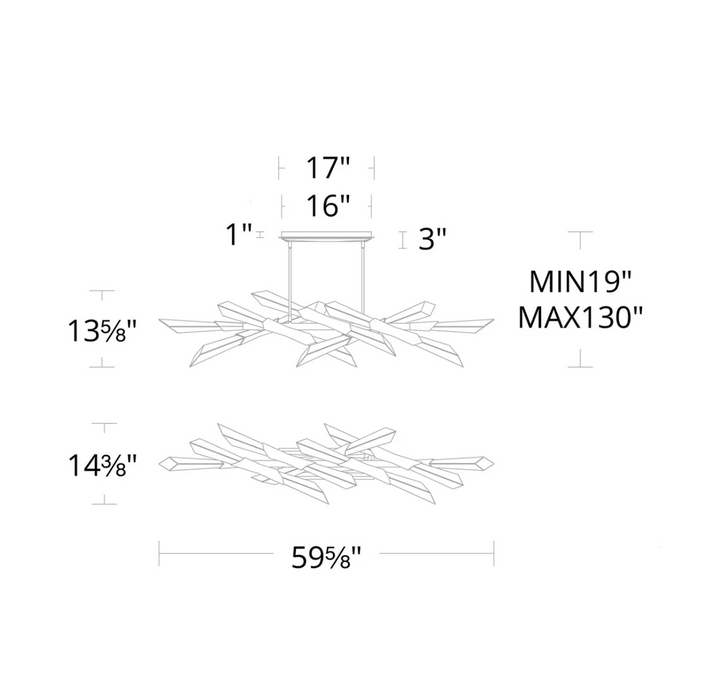 Luxury Sputnik/Linear Crystal Chandelier for Living Room/Dining Room/Bedroom