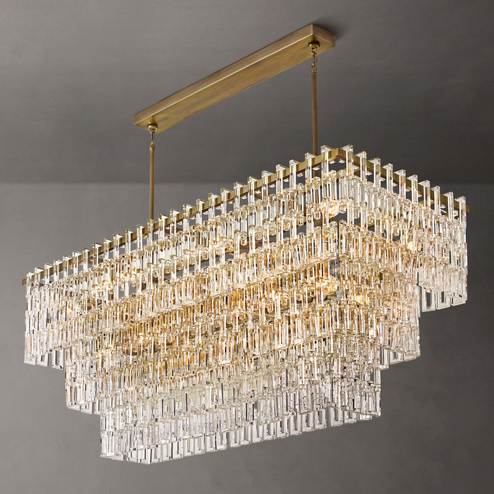 Luxury Multi-tier Rectangular Crystal Chandelier for Living room/Dining Room