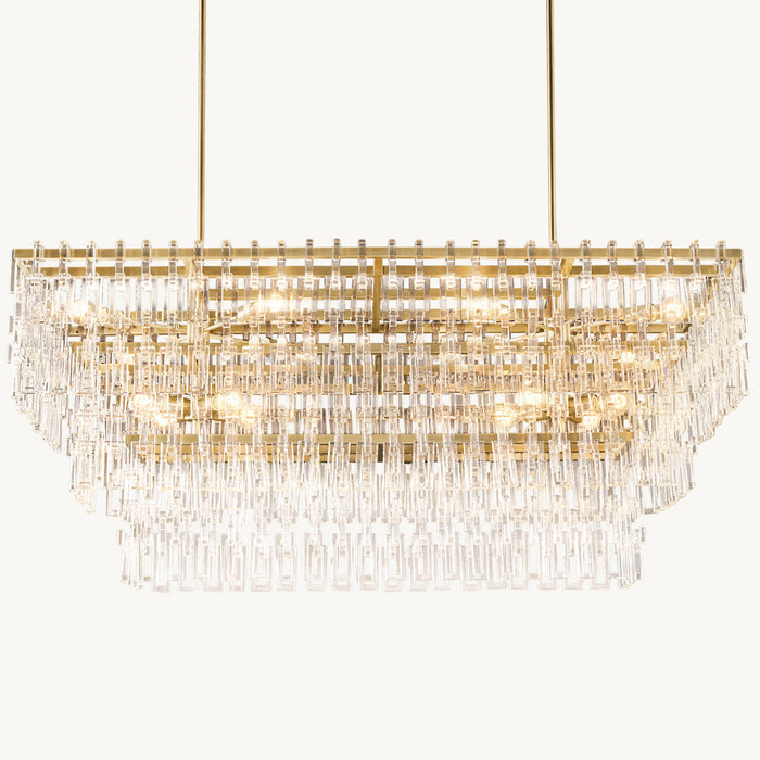 Luxury Multi-tier Rectangular Crystal Chandelier for Living room/Dining Room
