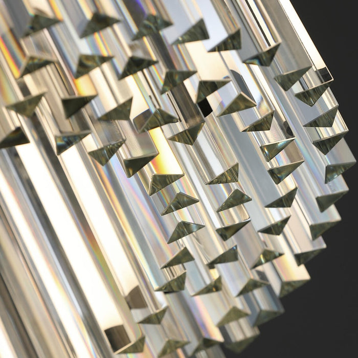 Luxury Triangular Crystal Chandelier for High Ceiling