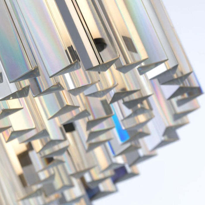 Luxury Triangular Crystal Chandelier for High Ceiling