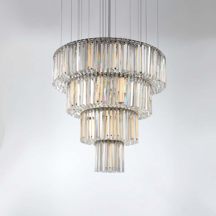 Luxury Triangular Crystal Chandelier for High Ceiling