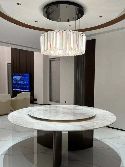 Luxury Triangular Crystal Chandelier for High Ceiling