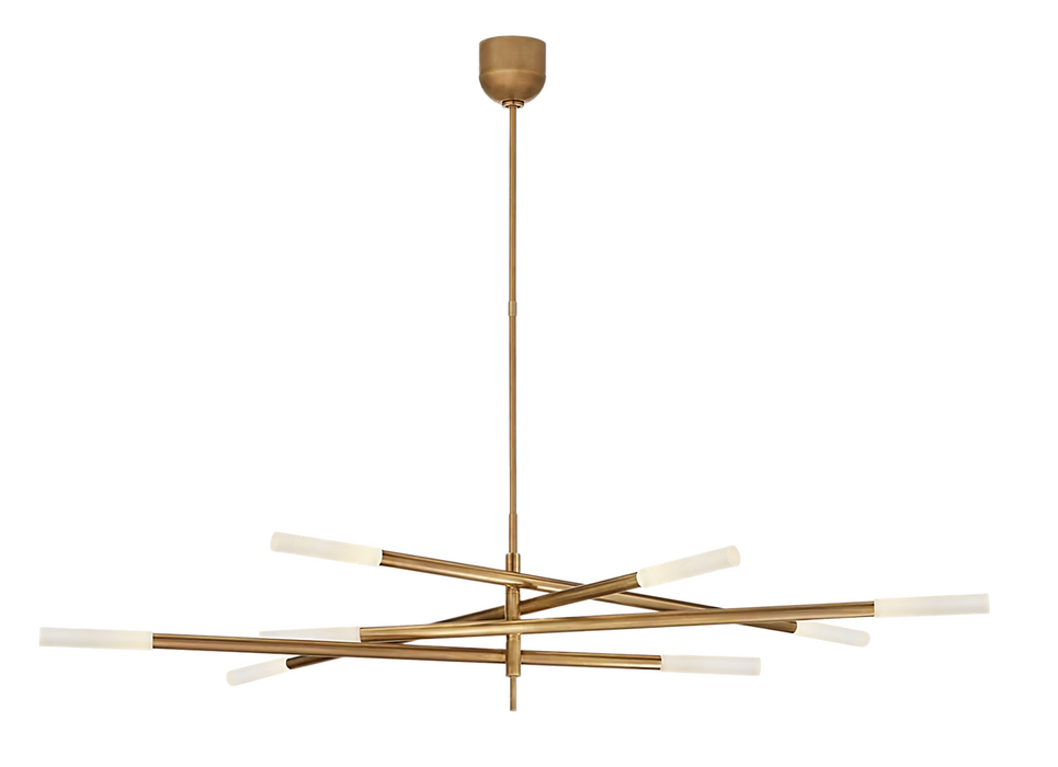 Minimalist 8/10 Light Articulating Chandelier in Brass/Polished Chrome/Bronze Finish