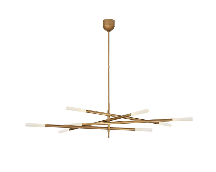 Minimalist 8/10 Light Articulating Chandelier in Brass/Polished Chrome/Bronze Finish