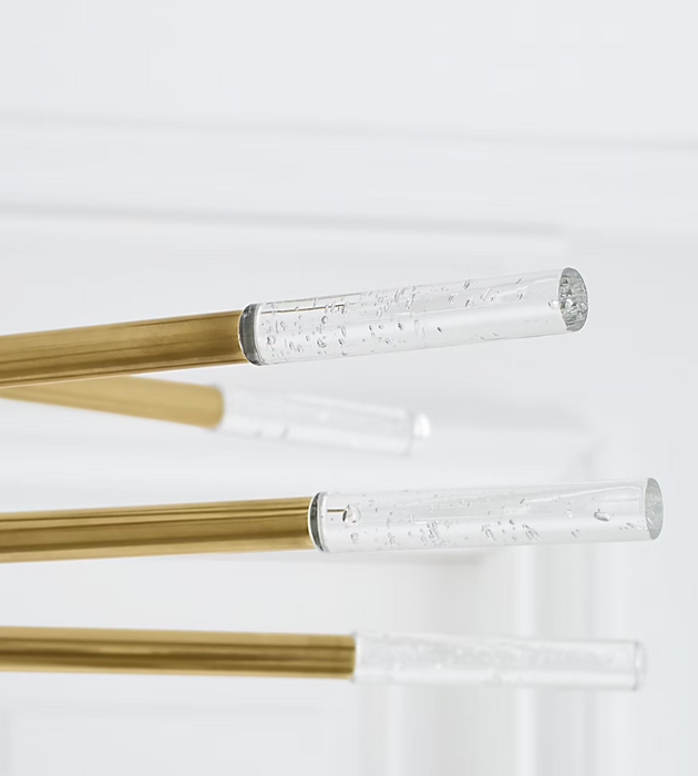 Minimalist 8/10 Light Articulating Chandelier in Brass/Polished Chrome/Bronze Finish