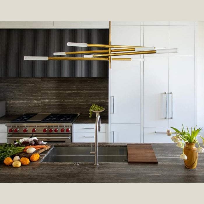 Minimalist 8/10 Light Articulating Chandelier in Brass/Polished Chrome/Bronze Finish