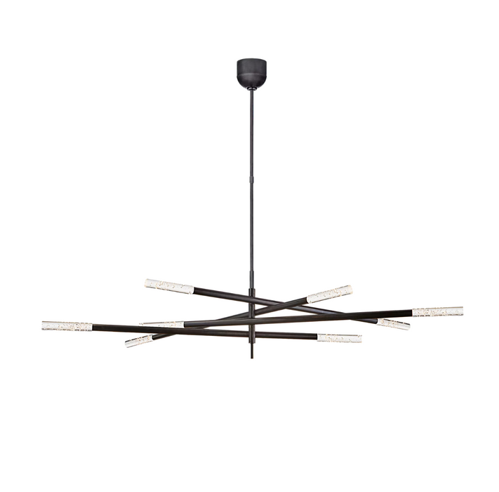 Minimalist 8/10 Light Articulating Chandelier in Brass/Polished Chrome/Bronze Finish