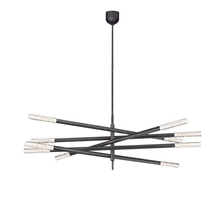 Minimalist 8/10 Light Articulating Chandelier in Brass/Polished Chrome/Bronze Finish