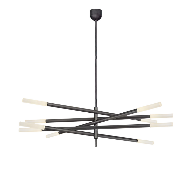 Minimalist 8/10 Light Articulating Chandelier in Brass/Polished Chrome/Bronze Finish