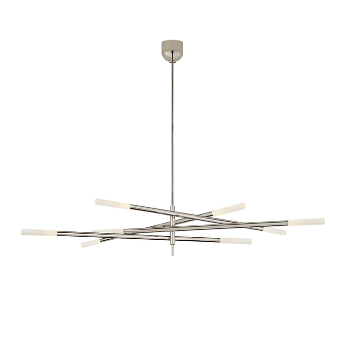 Minimalist 8/10 Light Articulating Chandelier in Brass/Polished Chrome/Bronze Finish