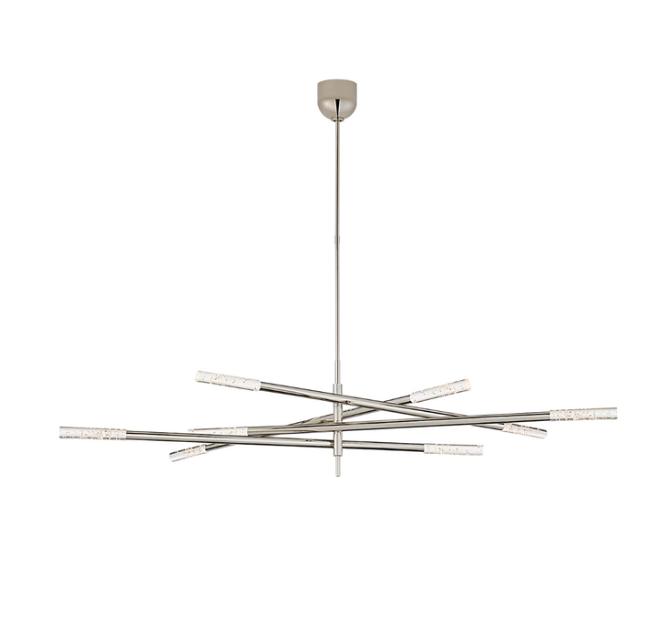 Minimalist 8/10 Light Articulating Chandelier in Brass/Polished Chrome/Bronze Finish