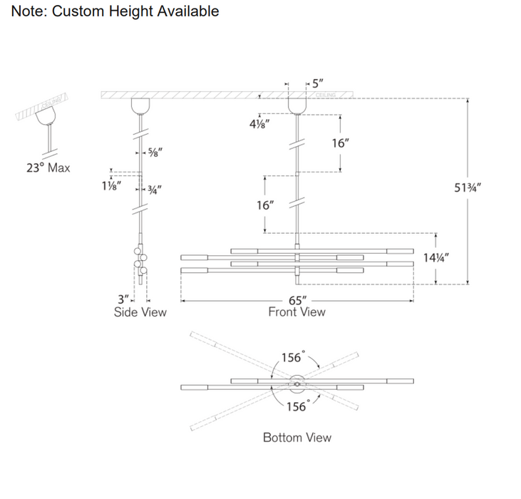 Minimalist 8/10 Light Articulating Chandelier in Brass/Polished Chrome/Bronze Finish