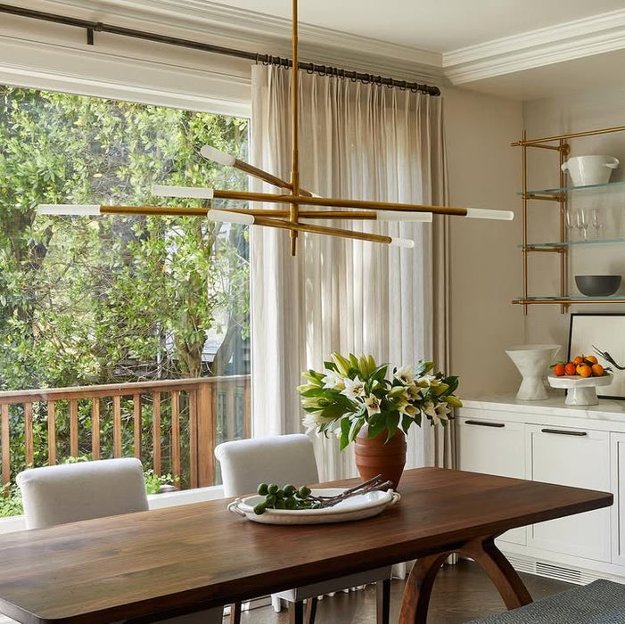 Minimalist 8/10 Light Articulating Chandelier in Brass/Polished Chrome/Bronze Finish