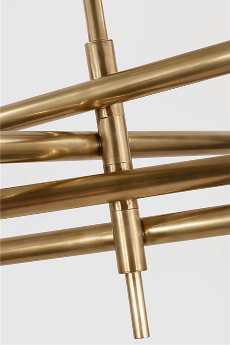 Minimalist 8/10 Light Articulating Chandelier in Brass/Polished Chrome/Bronze Finish