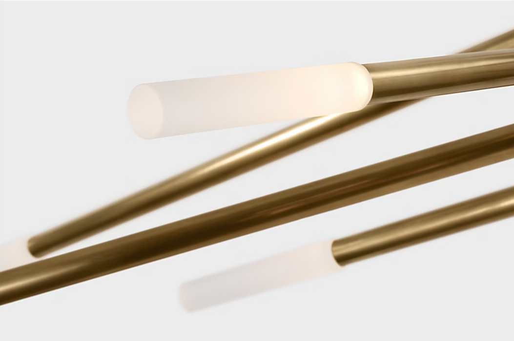 Minimalist 8/10 Light Articulating Chandelier in Brass/Polished Chrome/Bronze Finish