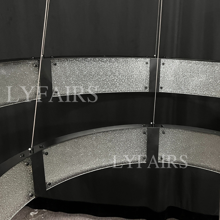 Modern Light Luxury Two-tier Glass Ring Chandelier