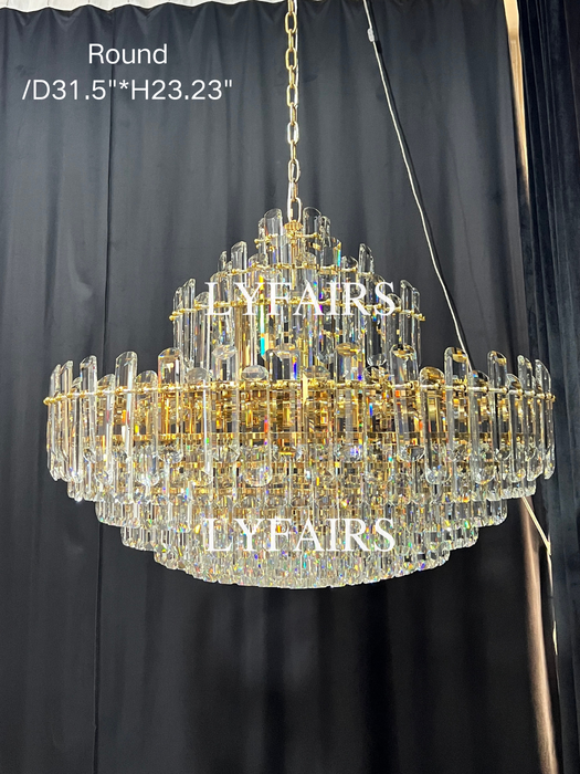 Modern Luxury Concise Multi-tier Crystal Chandelier Set for Living Room/Dining Room