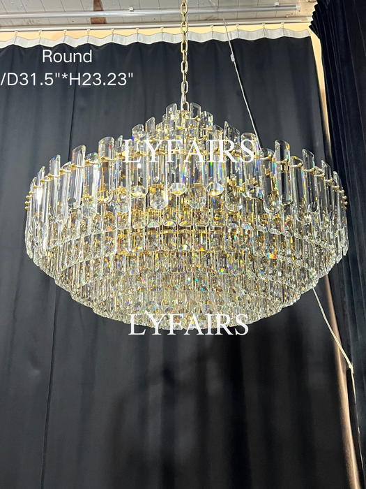 Modern Luxury Concise Multi-tier Crystal Chandelier Set for Living Room/Dining Room