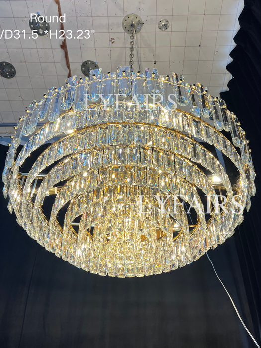 Modern Luxury Concise Multi-tier Crystal Chandelier Set for Living Room/Dining Room