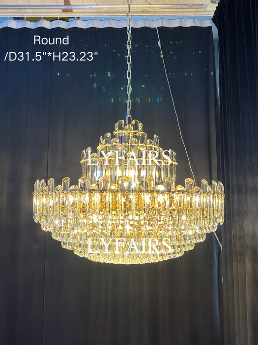Modern Luxury Concise Multi-tier Crystal Chandelier Set for Living Room/Dining Room
