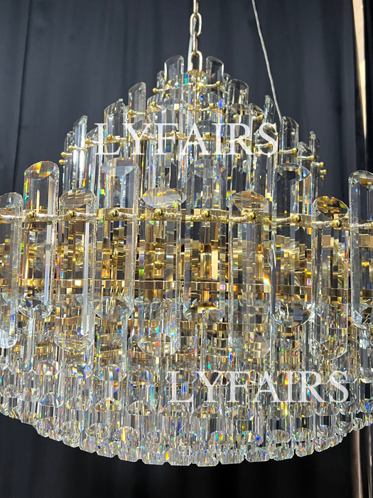 Modern Luxury Concise Multi-tier Crystal Chandelier Set for Living Room/Dining Room